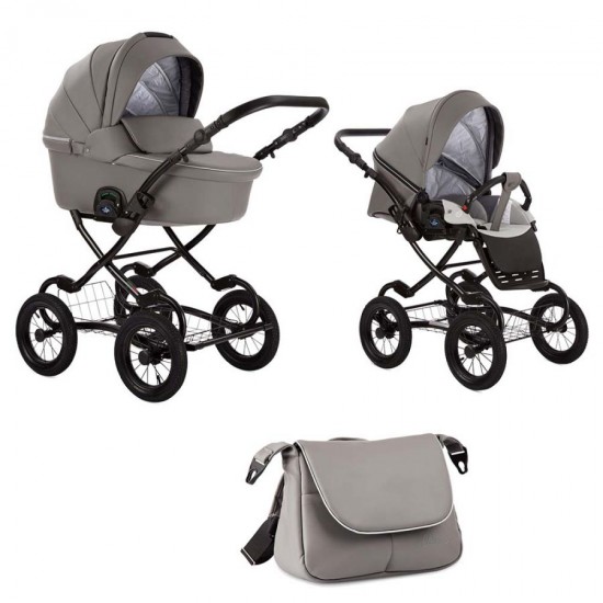 Коляска TUTIS 2 в 1 ZIPPY CLASSIC КОЖА ГРАФИТ