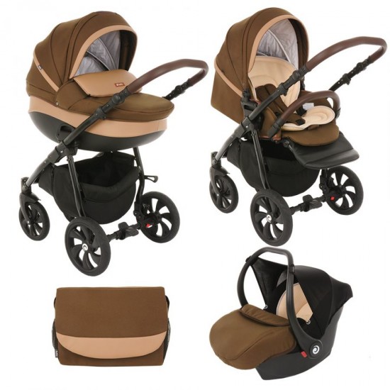 Коляска TUTIS 3 в 1 NANNI Капучино/Кожа Мокко