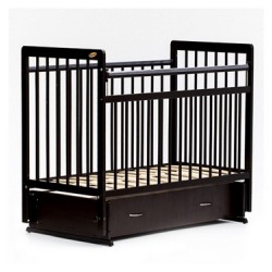 Кроватка Bambini Euro style с ящиком темный орех М 01.10.04