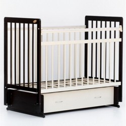 Кроватка Bambini Euro style с ящиком темный орех/слоновая кость М 01.10.04