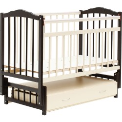 Кроватка Bambini маятник с ящиком темный орех/слоновая кость М 01.10.10
