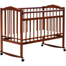 Кроватка Bambini колесо/качалка орех М 01.10.03