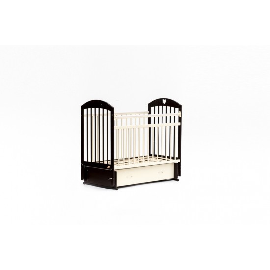 Кроватка Bambini Comfort маятник/ящик венге/слоновая кость М 01.10.19 Сердечко 