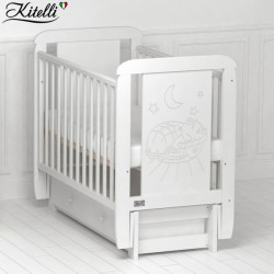 Кроватка Kitelli Micio с продольным маятником белый