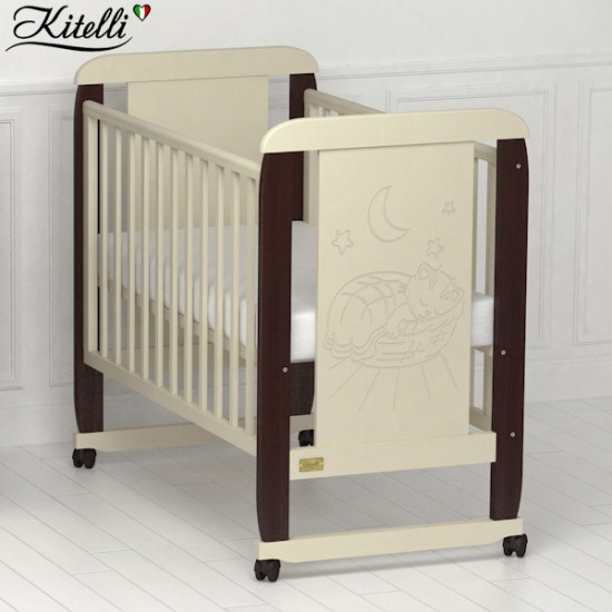 Кроватка Kitelli Micio качалка бежевый с венге
