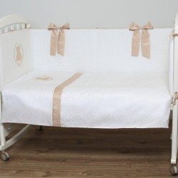 Комплект в кроватку 6 предметов LAPPETTI SWEET TEDDY Кремовый с бантиками