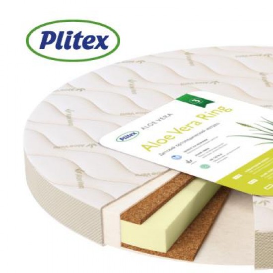 Матрац детский Плитекс Aloe vera Ring р-р 640х640х100мм 