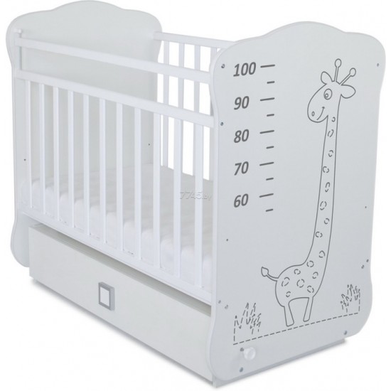 Кровать детская СКВ 4 Жираф/411001-2/ 411001-2-2 (белый)