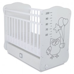 Кровать детская СКВ 412001-2/412001-2-2 сова серый/белый 