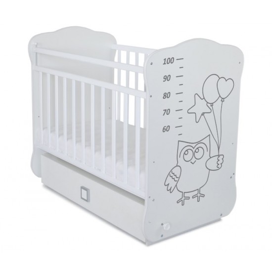 Кровать детская СКВ 412001-2/412001-2-2 сова серый/белый 