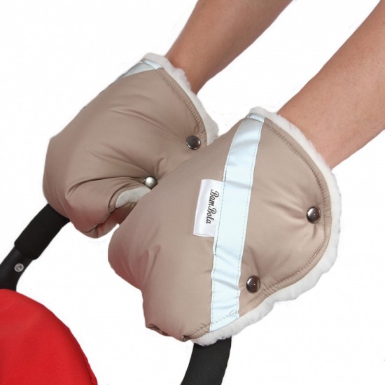 Муфты варежки для коляски BAMBOLA Бежевые