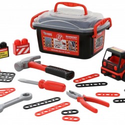 Игрушечный автомобиль эвакуатор/конструкторский MAMMOET набор 36 элементов в контейнере 214-01 Полесье 57136 