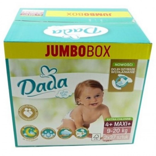 Подгузники Dada Extra Soft Box 4+ 74шт (9-20 кг)