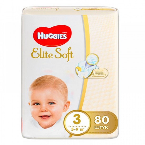 Подгузники Huggies Elite Soft 3 Mega 80шт (5-9кг)