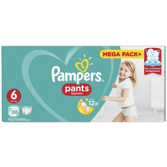 Подгузники-трусики Pampers Pants 6 Extra Large 88шт (15+кг)