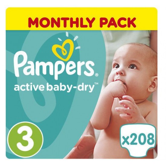 Подгузники Pampers Active Baby-Dry 3 Midi 208шт (6-10кг)