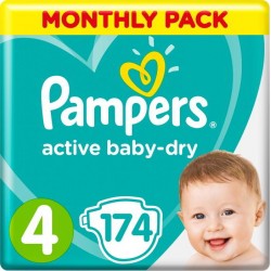 Подгузники Pampers Active Baby-Dry 4 Maxi 174шт (9-14кг)