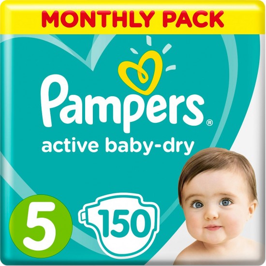 Подгузники Pampers Active Baby-Dry 5 Junior 150шт (11-16кг)