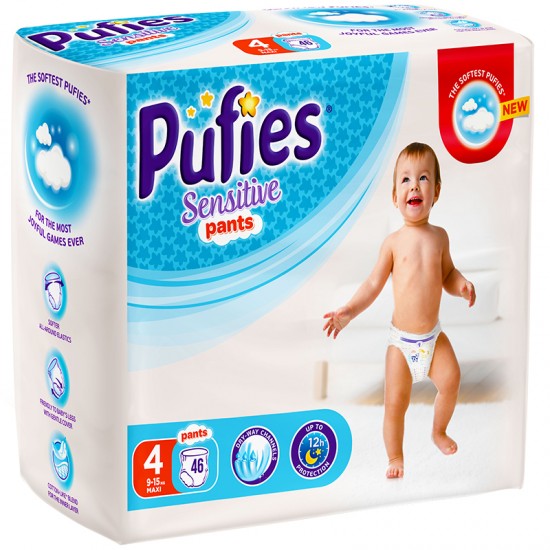 Подгузники-трусики Pufies Pants Sensitive Maxi 46 (9-15 кг)