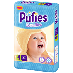 Подгузники Pufies Sensitive Maxi (7-14 кг) 74 шт.