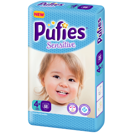 Подгузники Pufies Sensitive Maxi Plus (9-16 кг) 68 шт