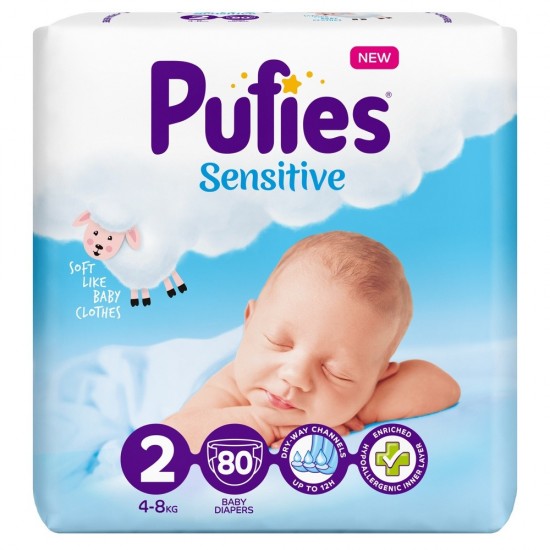 Подгузники Pufies Sensitive Mini 80 (4-8 кг)