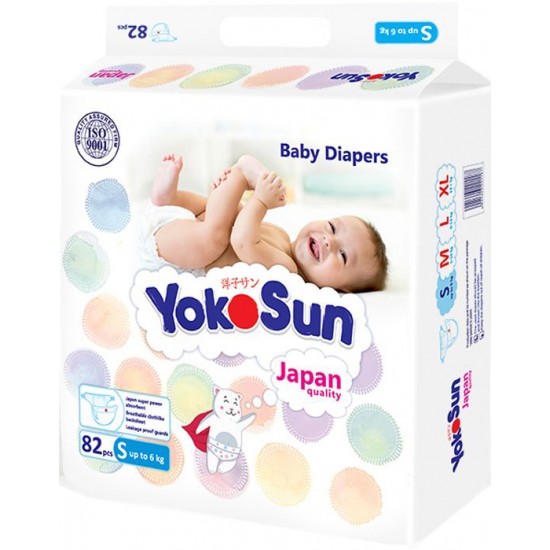 Подгузники YokoSun S (2- 6кг) 82шт