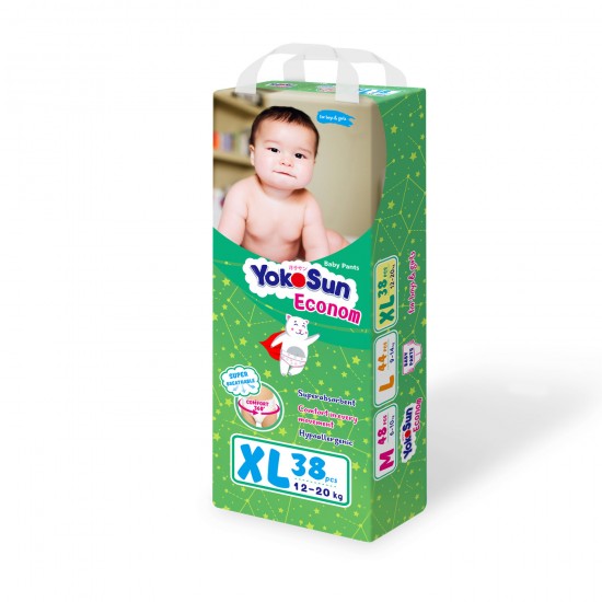 Подгузники-трусики YokoSun Econom XL ((12-20кг) 38шт