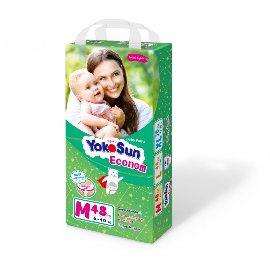 Подгузники-трусики YokoSun Econom М (6-10кг) 48шт