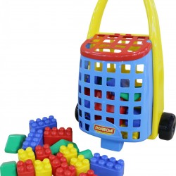 Забавная тележка с конструктором Полесье Беби 38 элементов 46888