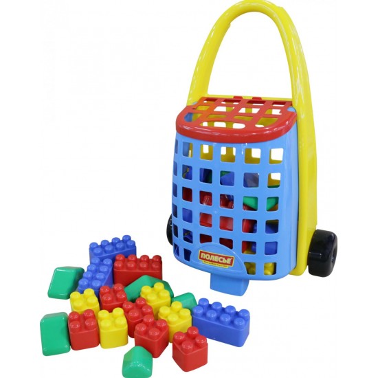 Забавная тележка с конструктором Полесье Беби 38 элементов 46888