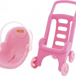 Детская тележка с люлькой Pink Line 2х1 Полесье 44525