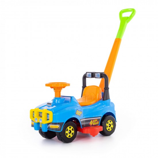 Игрушечный автомобиль Джип каталка с ручкой №2 голубой Полесье 62932