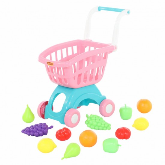 Детская тележка для маркета Мини с набором продуктов №15 Полесье 71392