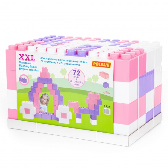 Детский конструктор строительный XXL Полесье 72 элемента (v2)/соединитель арт. 68088
