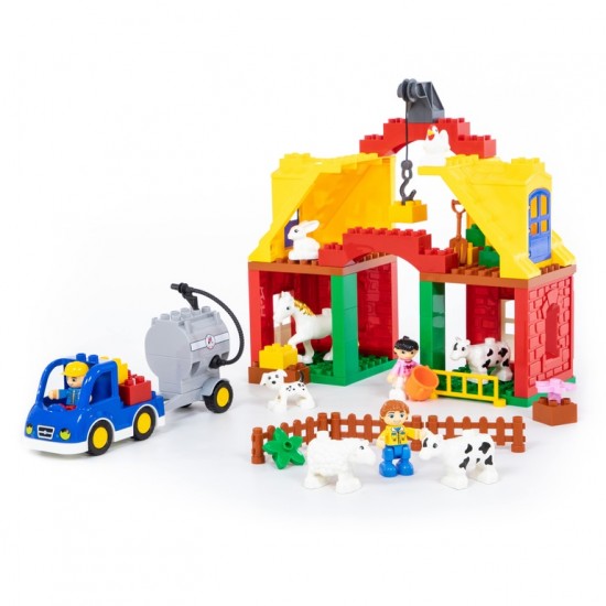 Конструктор Полесье Макси Весёлая ферма 65 элементов (в коробке) арт 77561