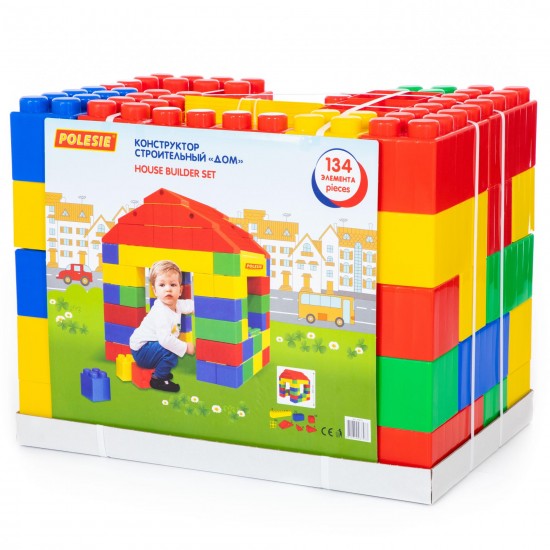 Детский конструктор строительный Дом Полесье 134 элемента 37473
