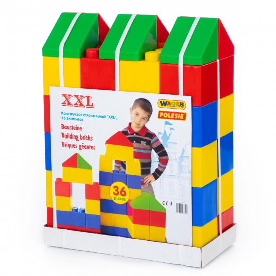 Детский конструктор строительный XXL Полесье 36 элементов 37527