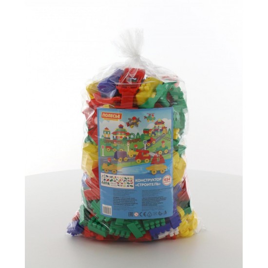Детский конструктор Строитель Полесье 454 элемента 52575