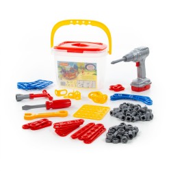 Детский конструктор Изобретатель/Качели №2 Полесье 122 элемента с шуруповёртом 58102