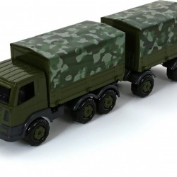 Престиж автомобиль бортовой тентовый военный с прицепом Полесье 49155