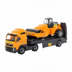 Игрушечный Volvo автомобиль трейлер/дорожный каток в сеточке Полесье 8855