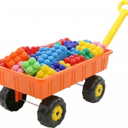 Детский игровой набор тележка Дачная с конструктором Великан №381 Полесье 36377