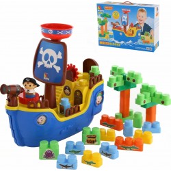 Детский игровой набор Пиратский корабль с конструктором Полесье 62246