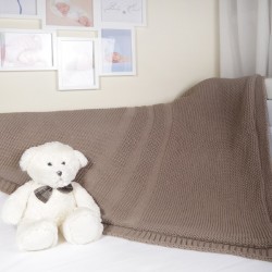 Плед детский вязаный BAMBOLA двухсторонний 90х90 см шоколад