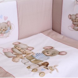 Комплект в кроватку 6 предметов LAPPETTI LITTLE MOUSE Кофейный