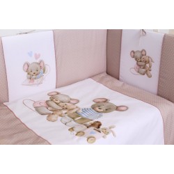 Комплект в кроватку 6 предметов LAPPETTI LITTLE MOUSE Кофейный