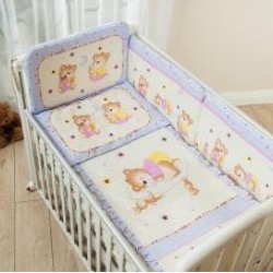 Комплект постельного белья Perina Ника 3 предмета Мишка на подушке лиловое