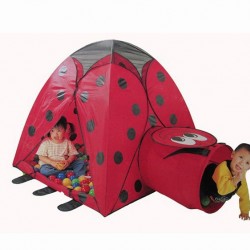 Игровая палатка Calida  Дом/100 шаров Божья коровка/Туннель 116х116х112