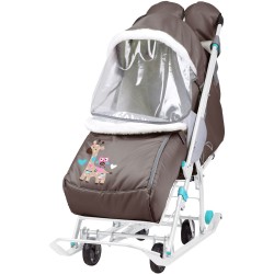 Санки коляска НАШИ ДЕТКИ 2 Жираф шоколадный НИКА 